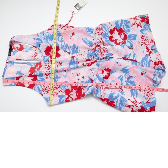 Gibson x Hi Sugarplum Mykonos Romper Abstract Floral Racerback Pink Blue XS New - Picture 8 of 8